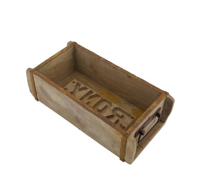 Brickmould rectangular reclaimed wood with handle 32x15x10cm - Natural