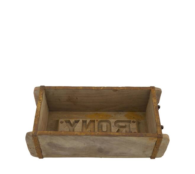 Brickmould rectangular reclaimed wood with handle 32x15x10cm - Natural