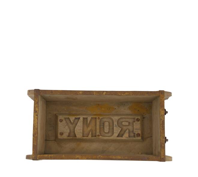 Brickmould rectangular reclaimed wood with handle 32x15x10cm - Natural