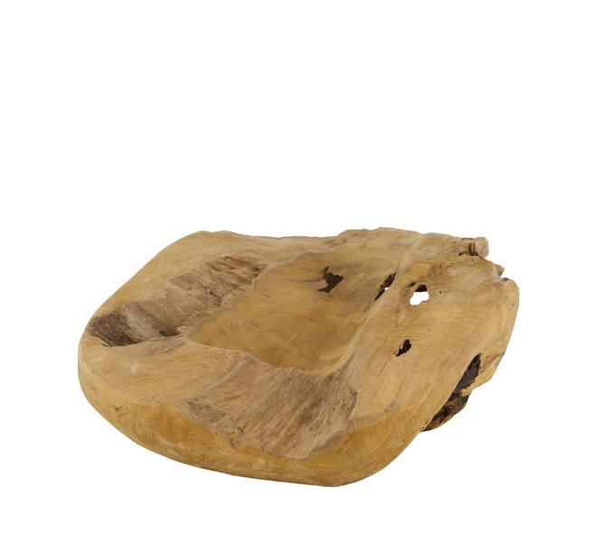 Winebottle holder 1 bottle teak wood 20x20x8cm - Natural