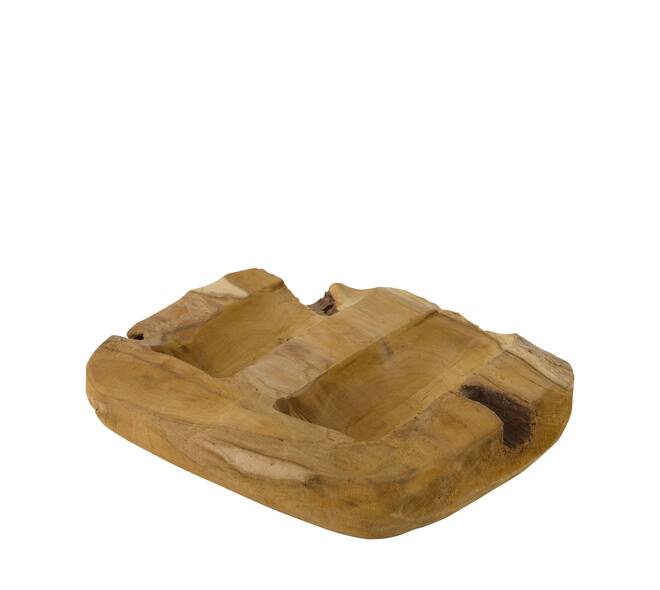Winebottle holder 2 bottles teak wood 30x30x8cm - Natural