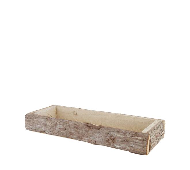 Tray rectangular bark 39x15x5cm