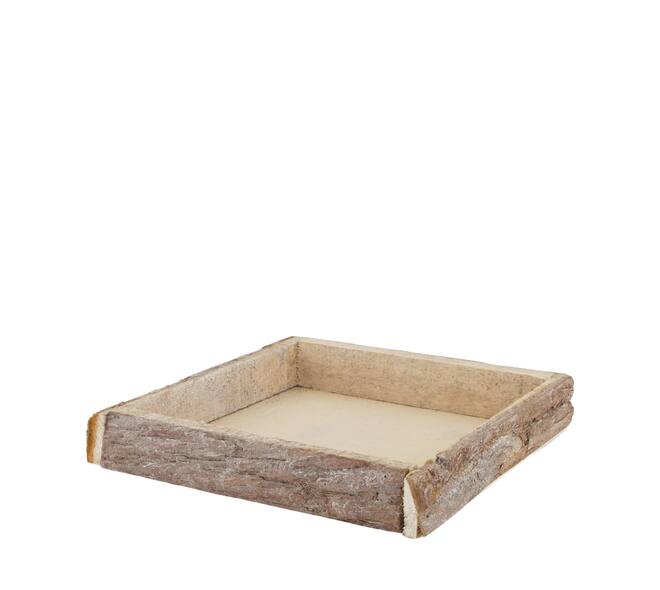 Tray square bark 25x25x4cm