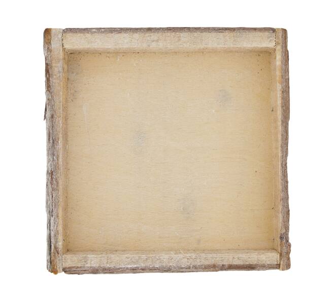 Tray square bark 25x25x4cm