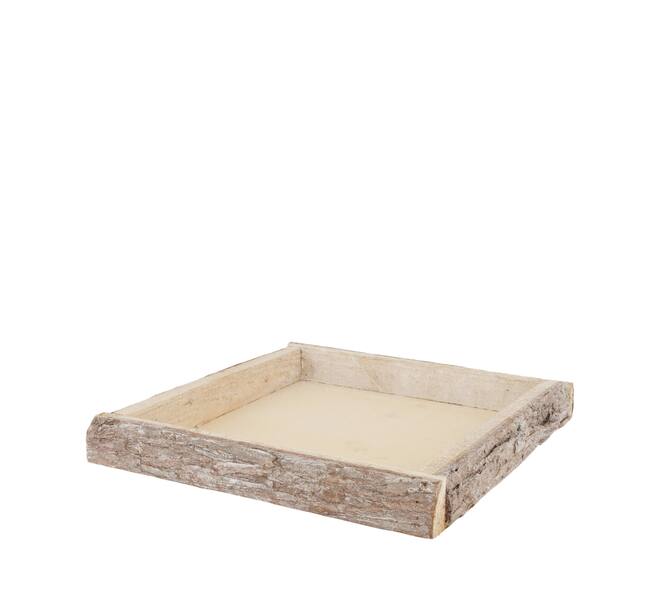 Tray square bark 30x30x4cm