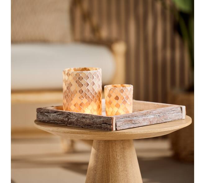 Tray square bark 30x30x4cm