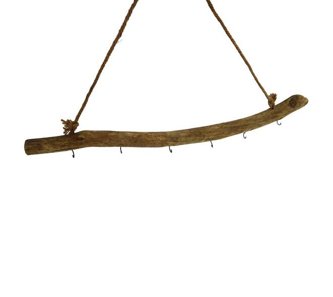 Hanger historic wood with 6 hooks 78x49x7cm