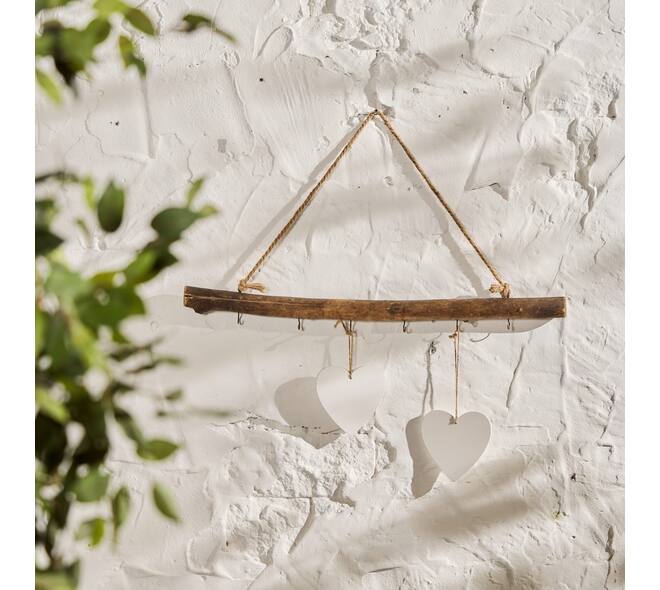 Hanger historic wood with 6 hooks 78x49x7cm