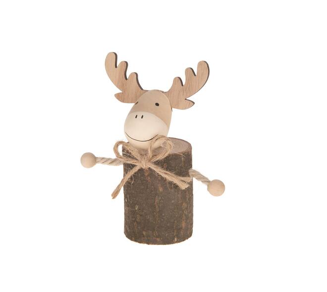 Statue moose plywood 8x5x12.5cm - Natural