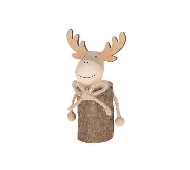 Statue moose plywood 8.7x5.5x16cm - Natural