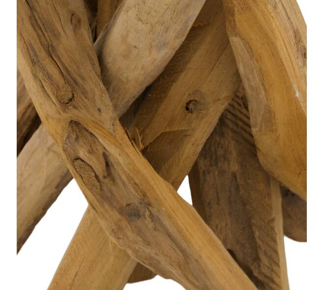 Root teak wood with candle holders 30x30x40cm - Natural