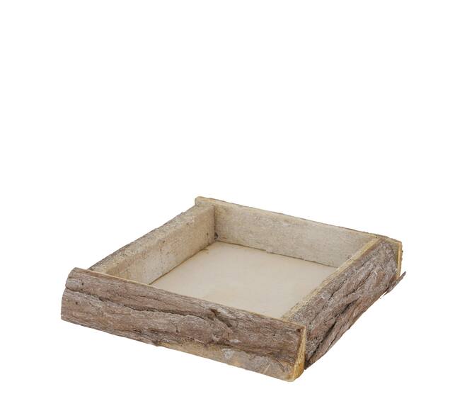 Tray square bark 20x20x4cm - Natural