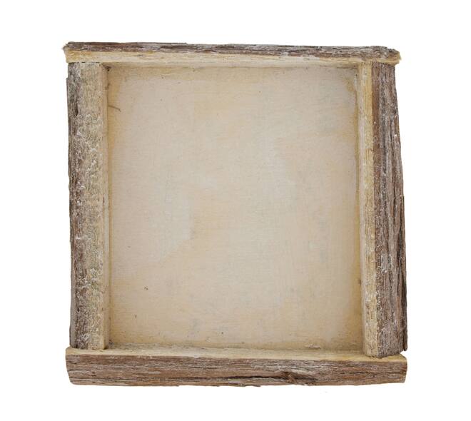 Tray square bark 20x20x4cm - Natural