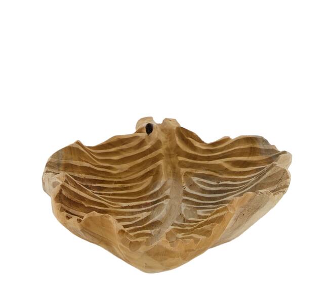 Bol Iris - Bois de teck - 50x33x10cm - Beige