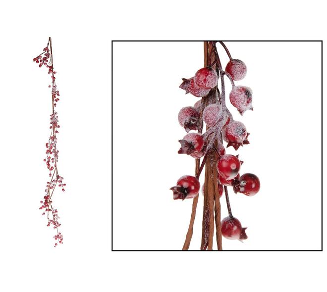 Berry garland flocked foam 113cm