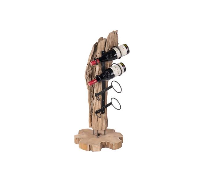 Weinregal Quinn - Holz - 36x36x85cm - Braun