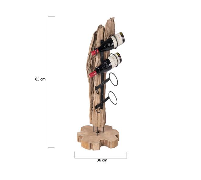 Weinregal Quinn - Holz - 36x36x85cm - Braun
