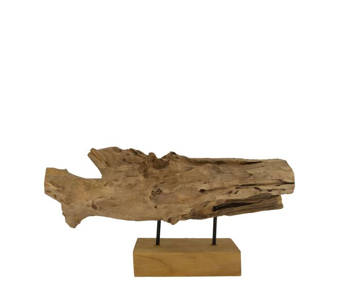 Root teak wood on stand 58x14x30cm