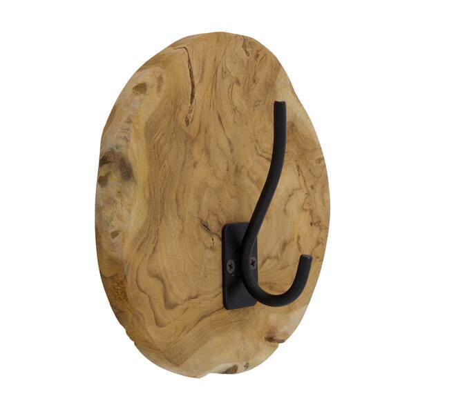Coat rack teak wood with 1 hook 20x8x20cm