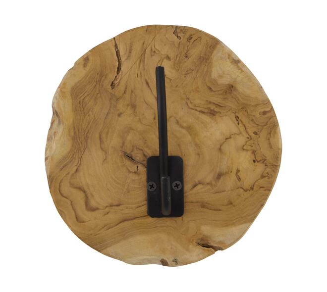 Coat rack teak wood with 1 hook 20x8x20cm