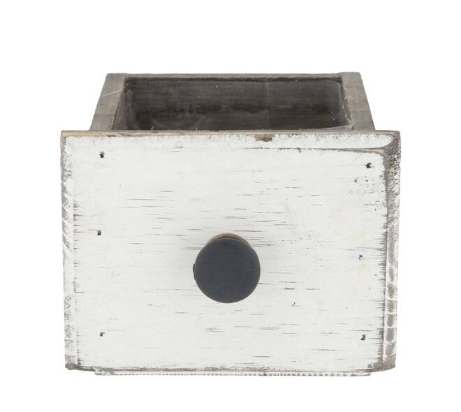Box planter rectangular fir wood with plastic 12x10x9cm