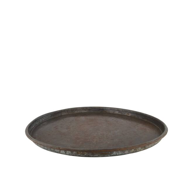 Dienblad rond - IJzer - Vintage - 55x55x2cm - Natuurlijk