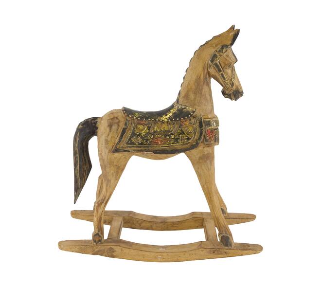 Rocking horse albizia wood 36x11x37.5cm