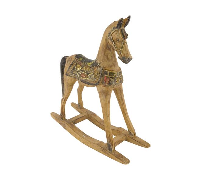 Rocking horse albizia wood 36x11x37.5cm