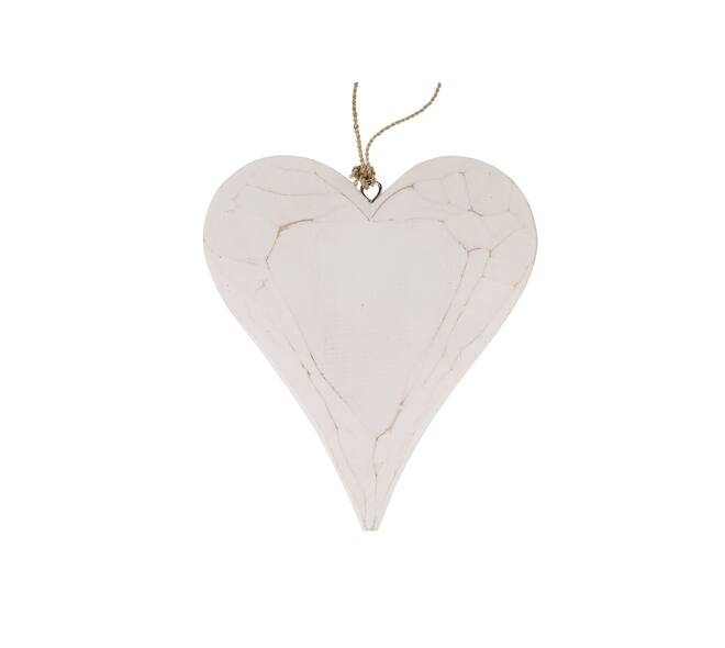 Hanger heart albizia wood 16x2x19cm