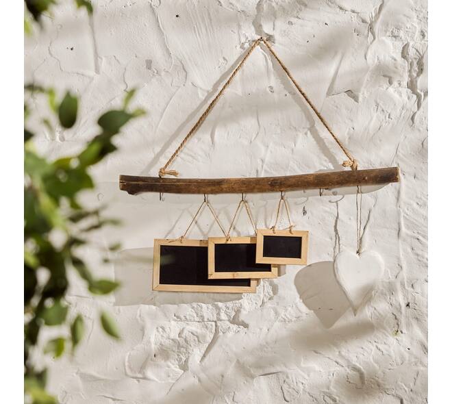 Hanger heart albizia wood 16x2x19cm