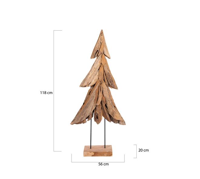 Christmas tree on stand L teak 56x20x118cm