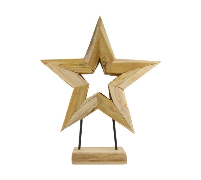 Statue star open erosion wood 58x13x68cm