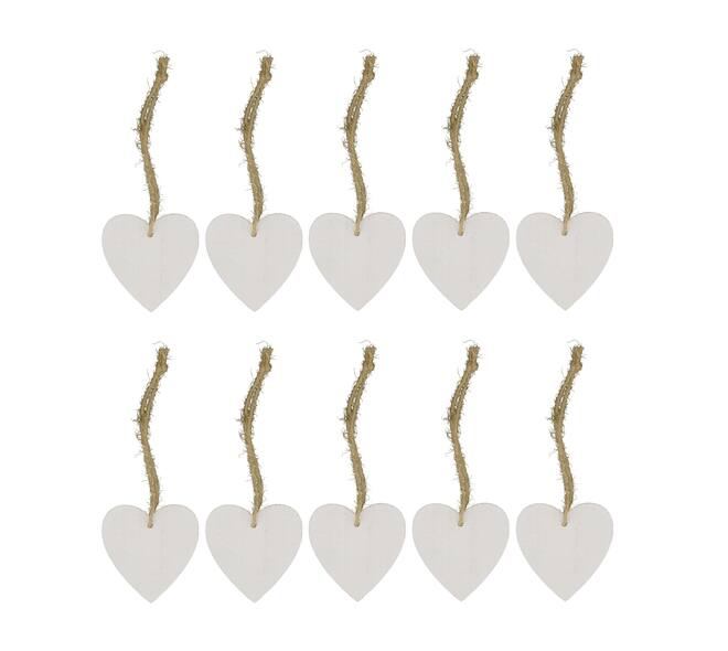 Heart poplar wood with hanger 7x7xcm 10pc