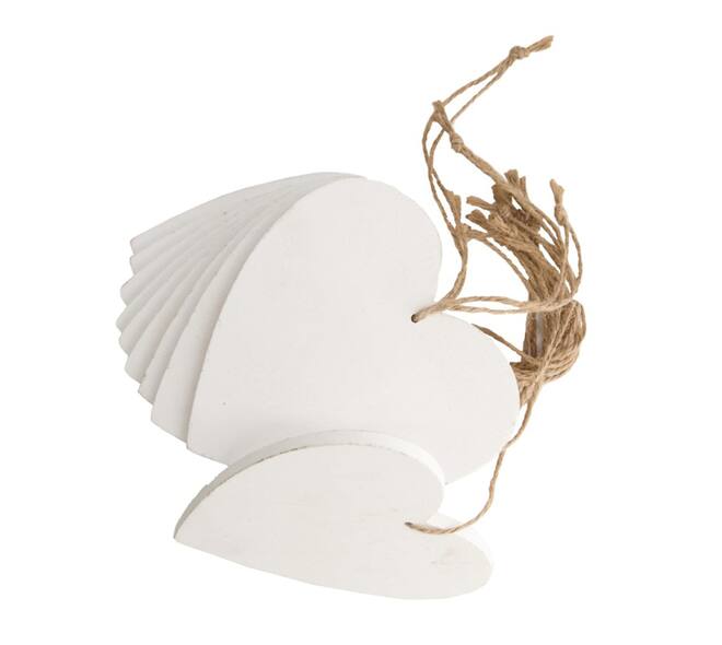 Heart poplar wood with hanger 15x15x8cm 10pc
