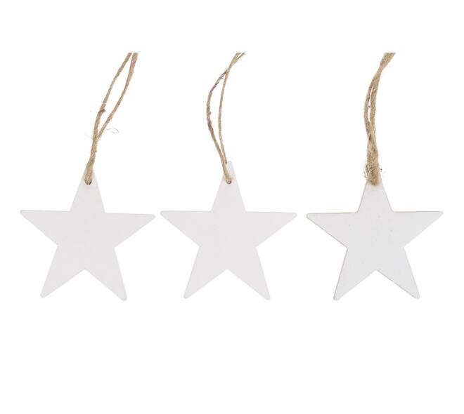 Hanger star poplar wood 7x0.7x7cm 10pc