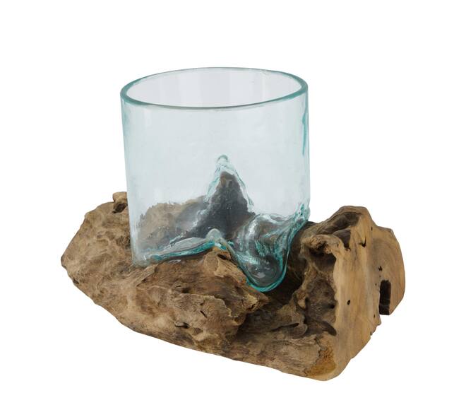 Root gamal wood with glass 27x16x16cm
