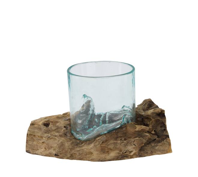 Root gamal wood with glass 27x16x16cm