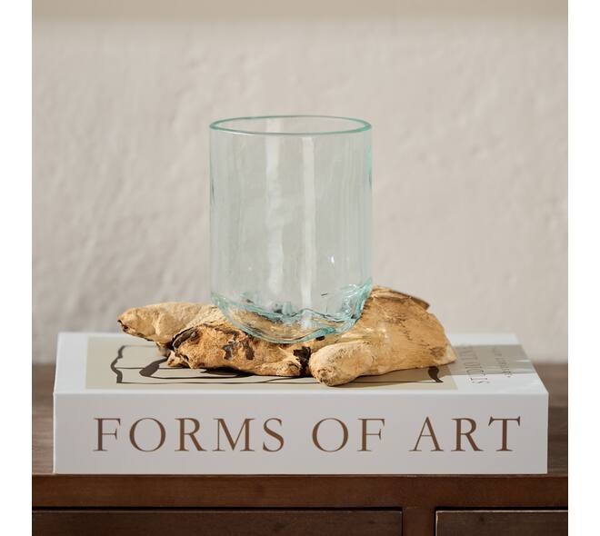Root gamal wood with glass 27x16x16cm