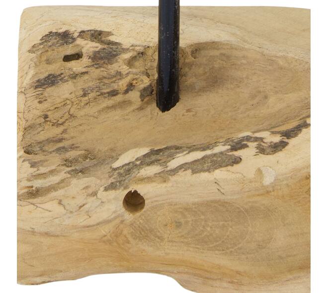 Bougeoir - Bois de teck - 11x7,5x28cm - Naturel