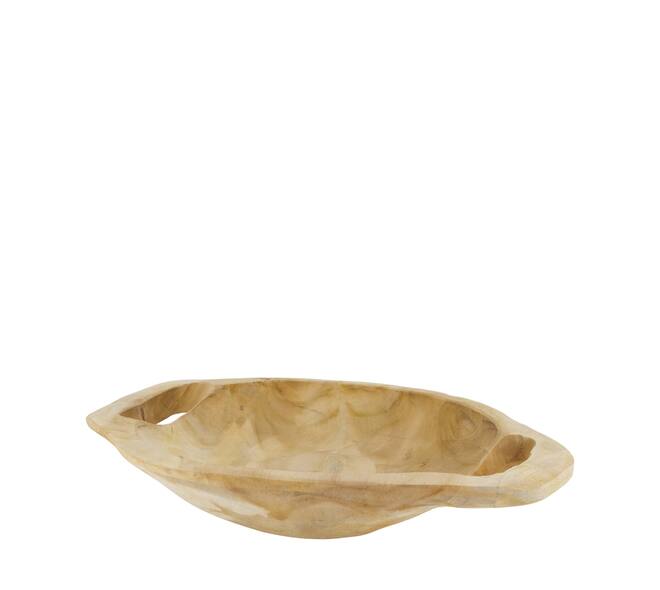 Bol - Bois de teck avec manche - 37x29x8 cm - Naturel