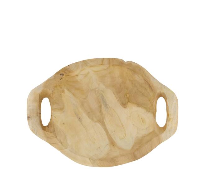 Bol - Bois de teck avec manche - 37x29x8 cm - Naturel