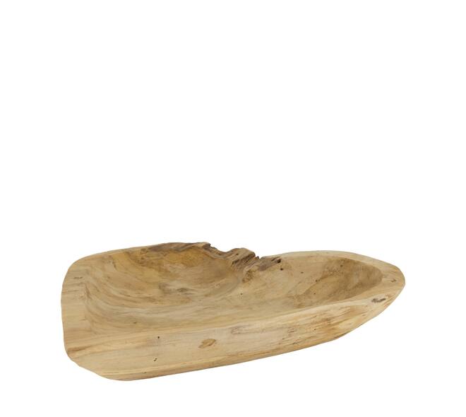 Bol - Coeur - Bois de teck - 34x39x5cm - Naturel