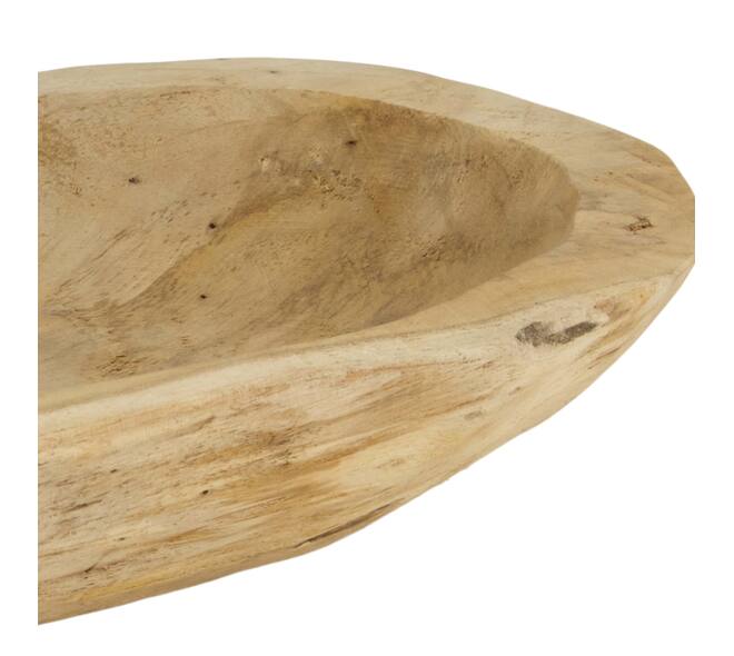 Bol - Coeur - Bois de teck - 34x39x5cm - Naturel