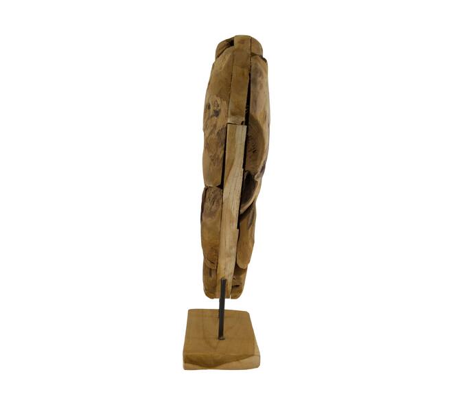 Ornament Evelyn - Teak hout - 48x38x12 cm - Bruin