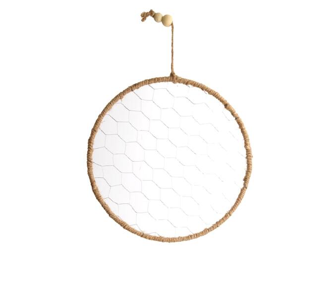 Hanger round rope frame jute 28x28x0.25cm