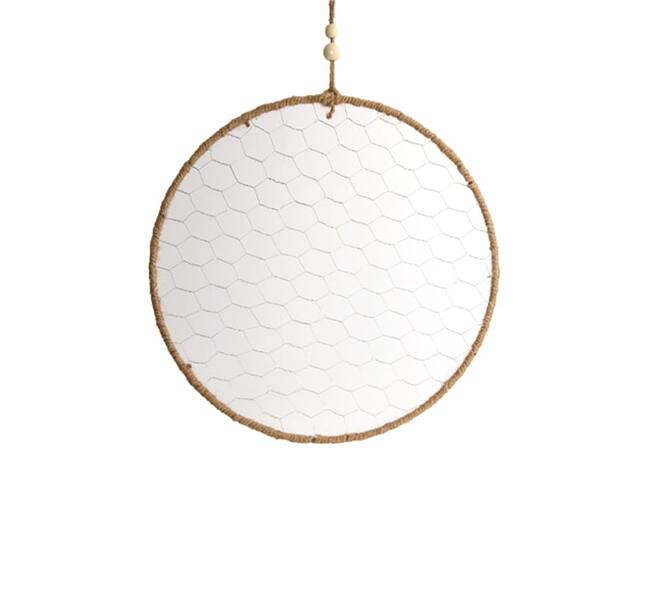 Hanger round rope frame jute 38x38x1cm