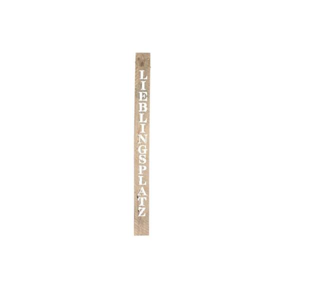 Sign Lieblingsplatz historic wood 78x10x1.5cm - Natural