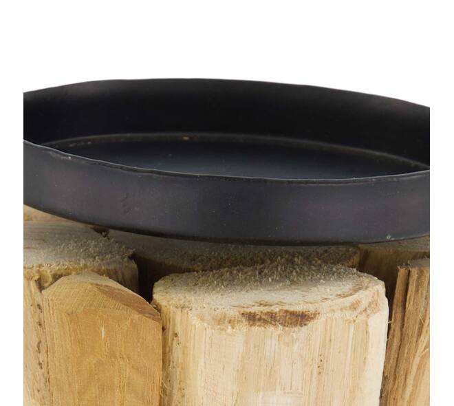 Pillar candle holder driftwood 13x13x17cm - Natural