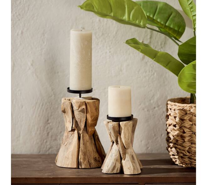 Root driftwood with candle holder 17x17x23.5cm - Natural