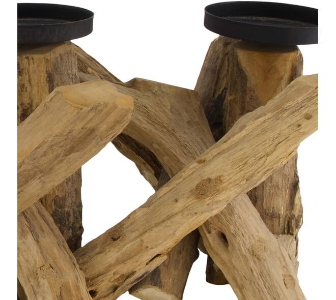Pillar candle holder driftwood 52x19x19cm - Natural